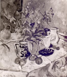 Stillleben mit Türkenbund. Um 1917 
(Stillleben mit Krügen, Früchten und Blumen)